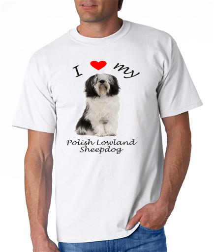 Dogs - Polish Lowland Sheepdog Picture on a Mens Shirt